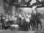 Ferdinand Catlos with Ukrainian civilians in Komancza village, southern Poland, Sep 1939, photo 1 of 3