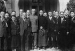Chiang Kaishek with newly elected delegates of the National Assembly, Taipei, Taiwan, Republic of China, late 1946