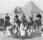Winston Churchill, Judd Blick, John Blick, Frederick Burnham, and the Earl of Kent at Giza, Egypt, 1910