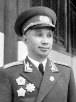 Su Yu at an event at Tiananmen Square, Beijing, China, 1 Oct 1955
