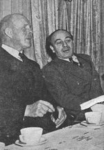 High Commissioner Lord Gort and newspaper publisher Gershon Agron in conversation, 30 Mar 1945