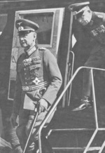 German General Franz Halder arriving at Malmi Airport, Helsinki, Finland, 1940-1941
