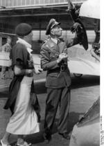 Osterkamp and his wife inspecting an aircraft, Berlin, Germany, 1933, photo 1 of 2