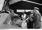 Osterkamp and his wife inspecting an aircraft, Berlin, Germany, 1933, photo 2 of 2; note aviator Walter Hagen
