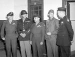 Carl Spaatz, George Patton, James Doolittle, Hoyt Vandenberg, and Otto Weyland in France, 1944
