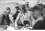 Colonel General Erwin Rommel and Major General Georg von Bismarck of 21. Panzerdivision studying a map in the field, North Africa, early summer 1942, photo 2 of 2