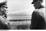 Rommel observing the Atlantic Wall near Ouistreham, Normandy, France, late May 1944