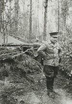 Finnish General Hjalmar Siilasvuo near Kiestinki, Finland, 1940s