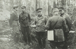 Finnish General Hjalmar Siilasvuo, Colonel Väinö Palojärvi, and Colonel Lennart Hannelius at Kiestinki, Finland, 1940s