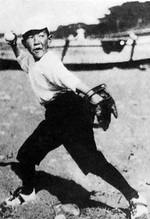 Prince Takahito playing baseball, spring 1924