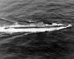 USS Bergall underway in the Atlantic Ocean, 1953