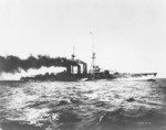 Haruna, como crucero de batalla, realizando pruebas, 1915