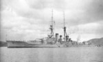 El crucero de batalla japonés Kirishima en Sasebo, Japón, el 21 de diciembre de 1915