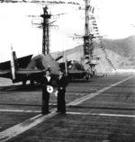 French sailors and TBW-3W Avenger aircraft aboard carrier La Fayette, 1962