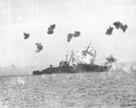 Louisville hit by Mitsubishi Ki-51 special attack aircraft, Lingayen Gulf, Philippine Islands, 6 Jan 1945