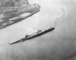 Naufragio del crucero ligero Oyodo al oeste de Etajima, Hiroshima, Japón, posterior al 28 de julio de 1945