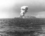 Princeton burning after Japanese attack off Leyte, 24 Oct 1944, 1 of 4