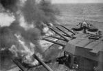 HMS Rodney firing a salvo, 1936