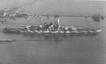 Battleship Roma in port, Italy, 1940s