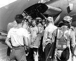 Pilots of VT-51 returned to San Jacinto after attacking the Japanese carrier force, Battle off Cape Engaño, 25 Oct 1944
