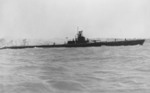 Starboard side view of USS Wahoo, Mare Island Navy Yard, Vallejo, California, United States, 14 Jul 1943, photo 2 of 3