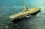 USS Wasp underway in the Atlantic Ocean, 1970