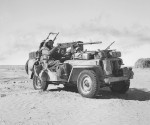 Heavily armed and specially modified jeep of British L Detachment SAS, North Africa, early 1943, photo 1 of 5