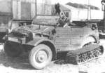 Experimental Type 155 Kübelwagen half-track during testing, date unknown; this type never went into production as the design lost more usefulness than it gained