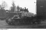 Unloading a Marder I tank destroyer from a train car, Belgium or France, 1943-1944, photo 10 of 10