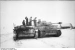 Tiger I heavy tank receiving ammunition from another vehicle, Russia, Jan-Feb 1944