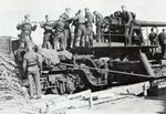 15 cm K (E) railway gun and its crew, circa 1940s, photo 1 of 2