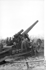 German 21 cm Mrs 18 heavy howitzer at Bodø, Norway, fall 1943, photo 2 of 3