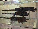 US Browning Mk.II, UK Browning N1939, and Italian Breda M1937 machine guns on display at the Smithsonian Air and Space Museum Udvar-Hazy Center, Chantilly, Virginia, United States, 26 Apr 2009