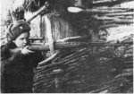 Czech sniper Marie Ljalková posing with SVT-40 sniper rifle, circa 1940s