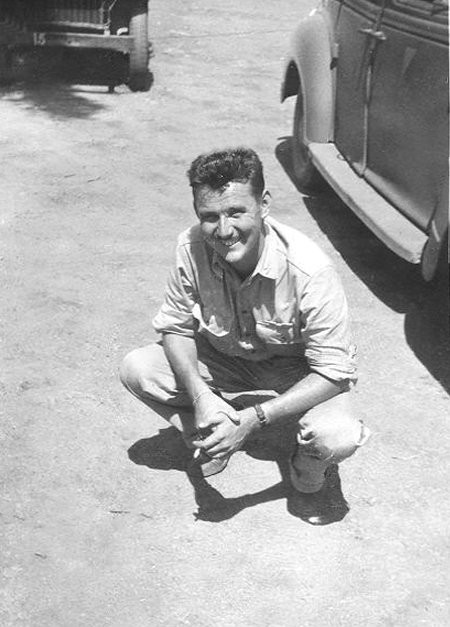 Lieutenant Charles Nolan of USAAF 3rd Bomb Group at Charters Towers, Australia, early 1942; Nolan was lost aboard B-24 bomber 'Not in Stock' which crashed near Rorona Falls, Australian Papua on 20 Mar 1944