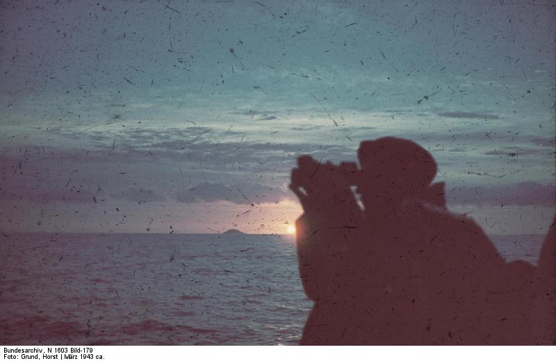 Photo Silhouette Of A German Military Personnel Aboard A Ship Off Tunis Tunisia Circa Mar 1943 Photo 1 Of 2 World War Ii Database