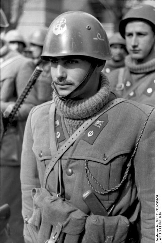 Italian Social Republic naval infantryman, Nettuno, Italy, Mar 1944, photo 2 of 2