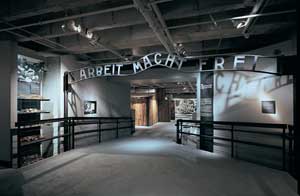 Reproduction of the gate of Auschwitz, United States Holocaust Memorial Museum, Washington, United States, 1993-1995