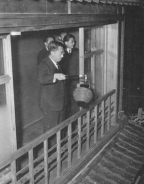 Emperor Showa visiting Kochi, Japan, 22 Mar 1950