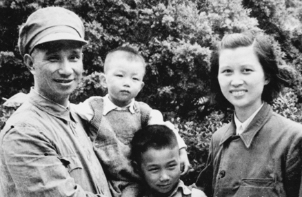 Su Yu with his wife Chu Qing and their sons Su Rongsheng and Su Hansheng, Shanghai, China, Sep 1949