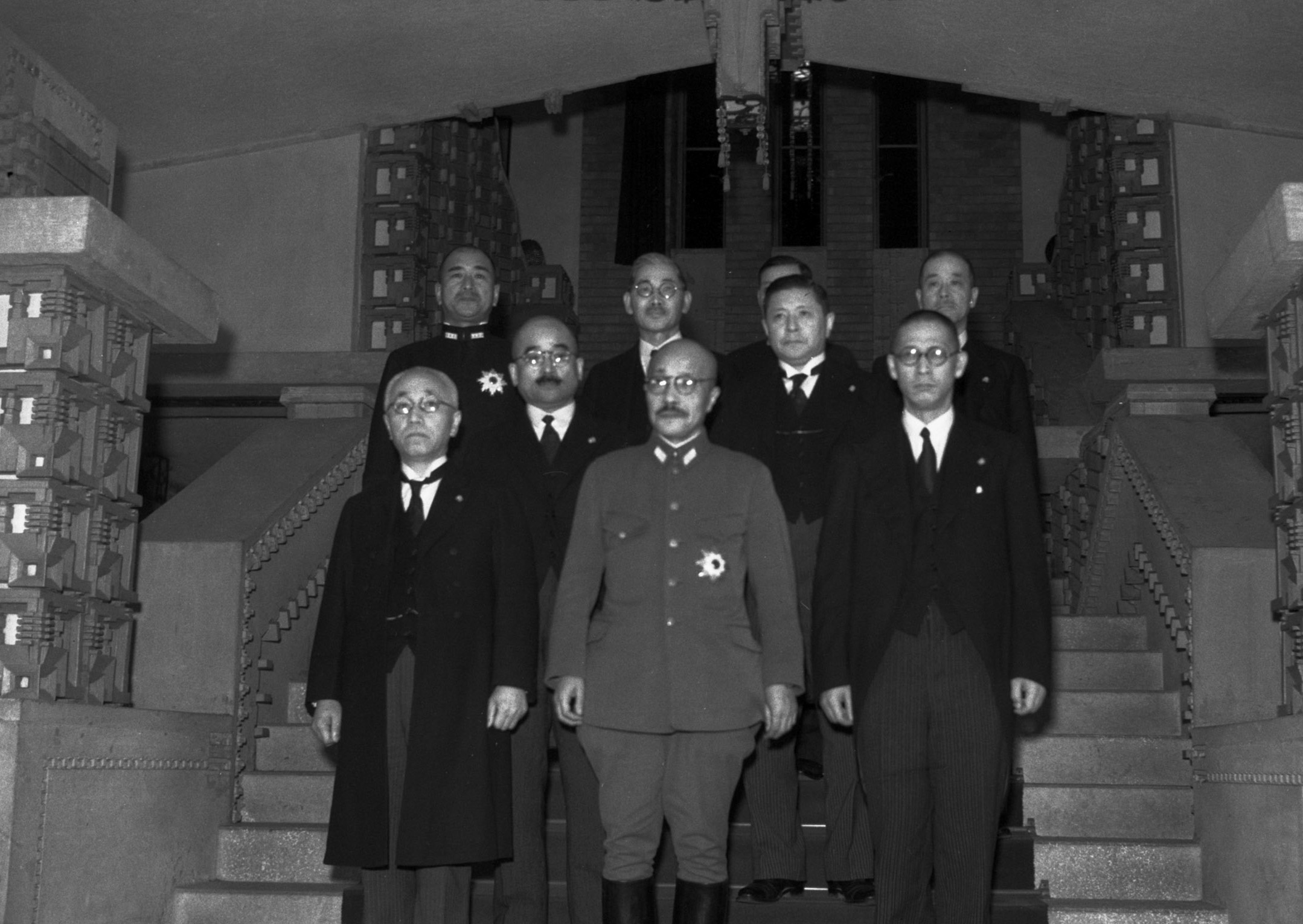 Photo Prime Minister Tojo And His Cabinet Ministers Outside The