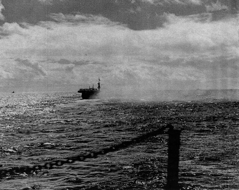 USS Coral Sea seen from USS Natoma Bay, 13 Jan 1944