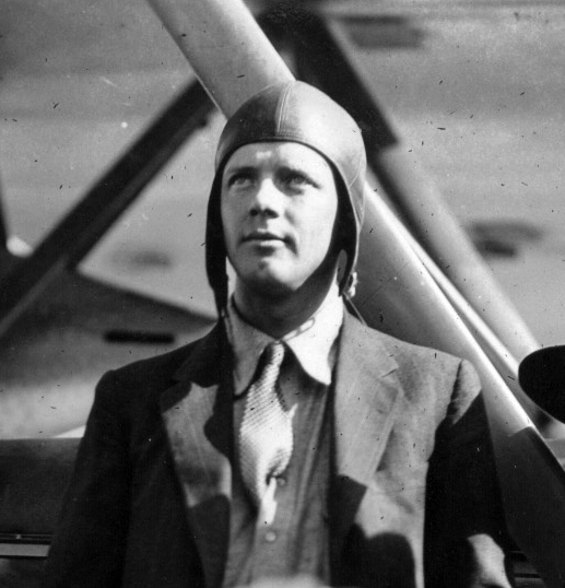 Charles Lindbergh aboard USS Saratoga, 8 Feb 1929