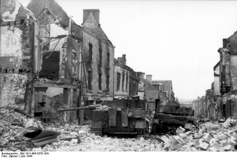 Photo Wrecks Of German Tiger I And Panzer IV Tanks Villers Bocage