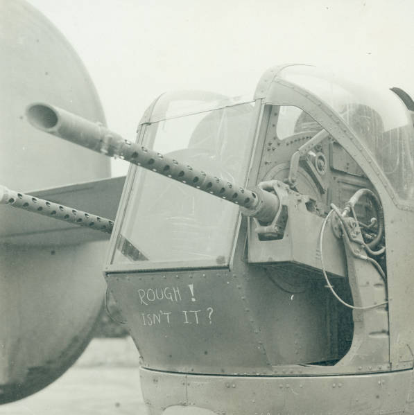 Close up view of a B-24 Liberator tail turret.