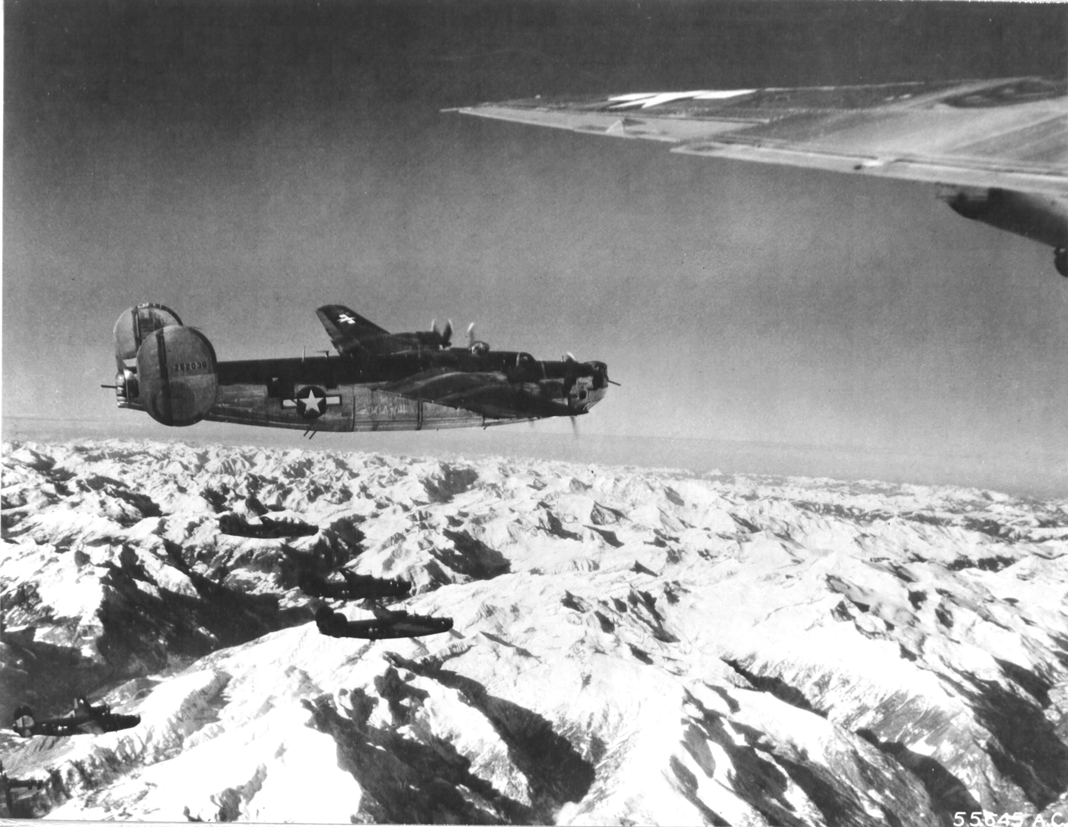 B-24J Liberators of the 451st Bomb Group en route to targets in Austria, 1944-45.