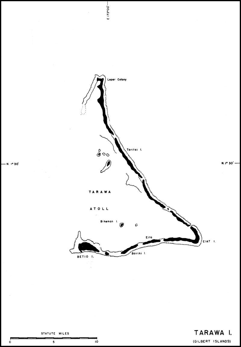 Map of the Tarawa Atoll, Gilbert Islands