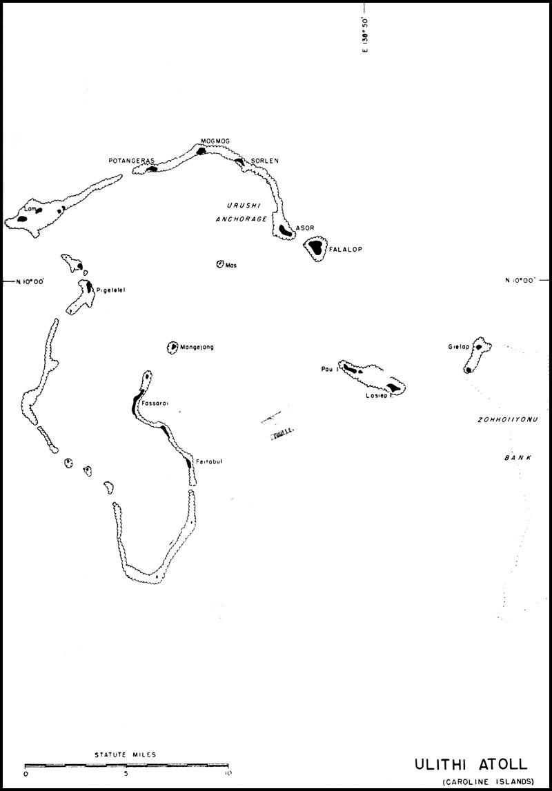 Map of Ulithi Atoll, Caroline Islands