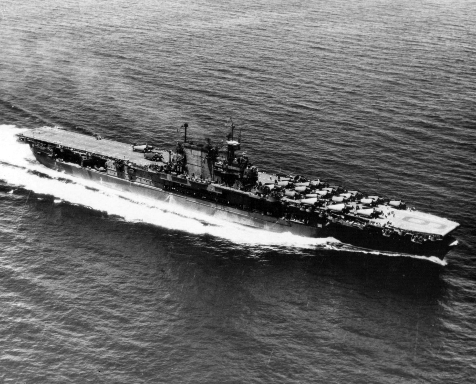 USS Enterprise steaming in the Caribbean en route New York, United States, 12 Oct 1945