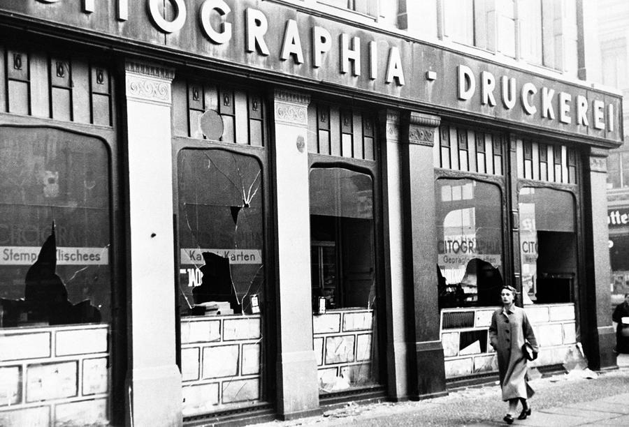 Vandalized Jewish store, Berlin, Germany, 11 Nov 1938